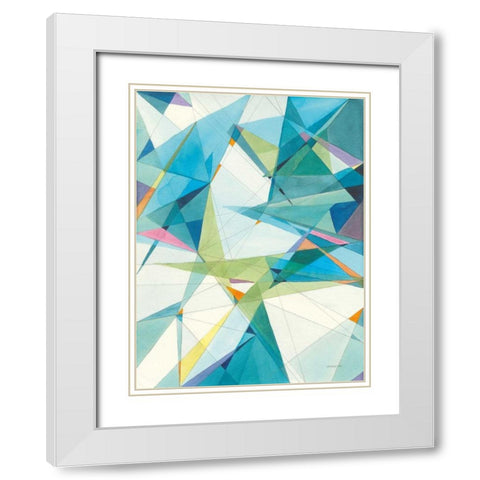 Prism II White Modern Wood Framed Art Print with Double Matting by Nai, Danhui