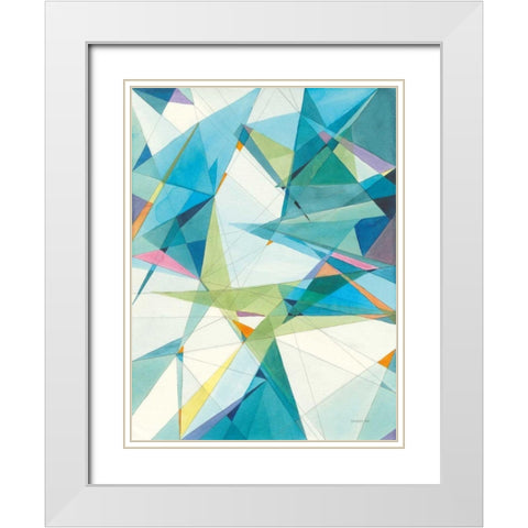 Prism II White Modern Wood Framed Art Print with Double Matting by Nai, Danhui