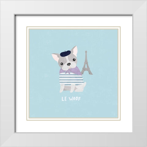 Good Dogs French Bulldog Pastel White Modern Wood Framed Art Print with Double Matting by Hershey, Moira