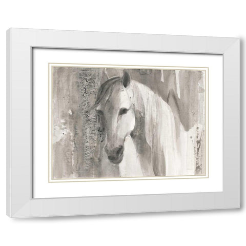 Quiet and Calm Brown White Modern Wood Framed Art Print with Double Matting by Hristova, Albena