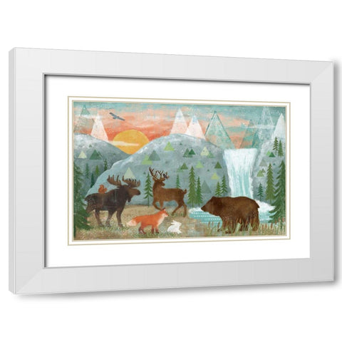 Woodland Forest I White Modern Wood Framed Art Print with Double Matting by Charron, Veronique