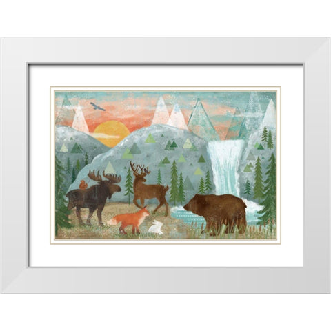 Woodland Forest I White Modern Wood Framed Art Print with Double Matting by Charron, Veronique