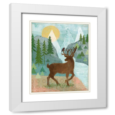Woodland Forest II White Modern Wood Framed Art Print with Double Matting by Charron, Veronique