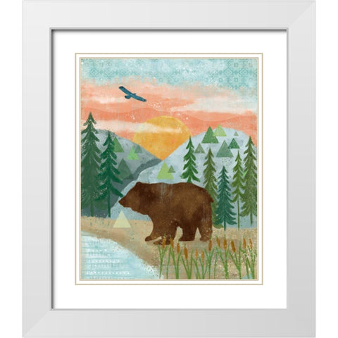 Woodland Forest III White Modern Wood Framed Art Print with Double Matting by Charron, Veronique