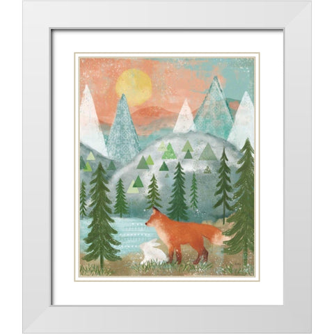 Woodland Forest V White Modern Wood Framed Art Print with Double Matting by Charron, Veronique