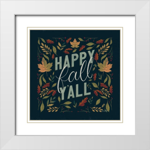 Autumn Sayings I v2 White Modern Wood Framed Art Print with Double Matting by Thorns, Becky