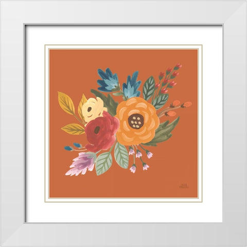 Harvest Garden Flowers II White Modern Wood Framed Art Print with Double Matting by Marshall, Laura