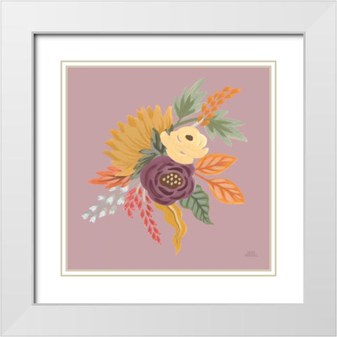 Harvest Garden Flowers III White Modern Wood Framed Art Print with Double Matting by Marshall, Laura
