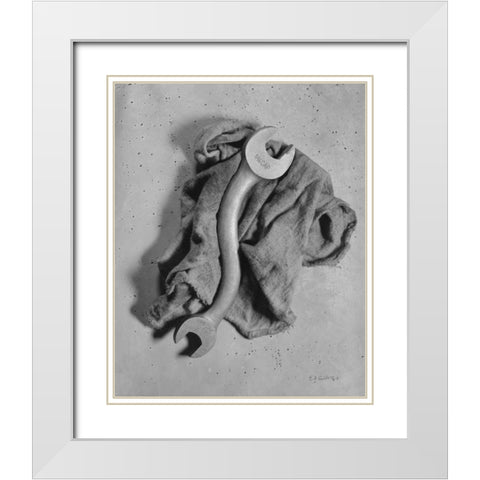 Cap Wrench White Modern Wood Framed Art Print with Double Matting by Goldstein, Ed