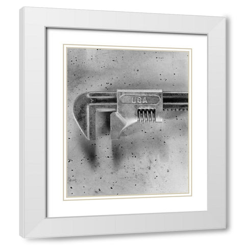 USA Wrench White Modern Wood Framed Art Print with Double Matting by Goldstein, Ed