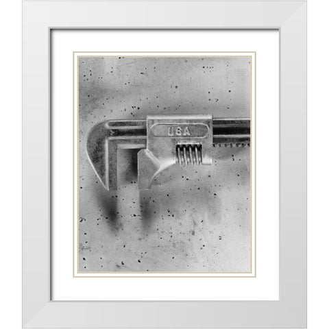 USA Wrench White Modern Wood Framed Art Print with Double Matting by Goldstein, Ed