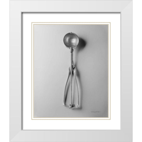 Ice Cream Scoop II White Modern Wood Framed Art Print with Double Matting by Goldstein, Ed