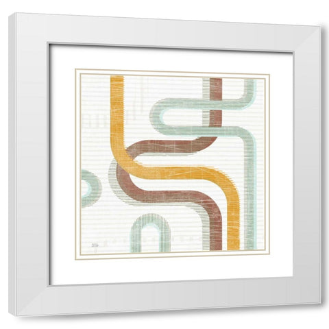 Subway Lines I White Modern Wood Framed Art Print with Double Matting by Averinos, Melissa
