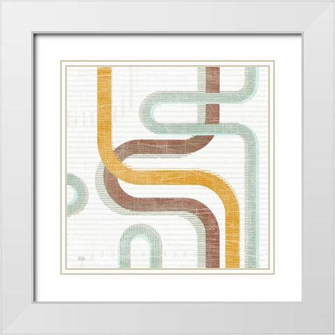 Subway Lines I White Modern Wood Framed Art Print with Double Matting by Averinos, Melissa