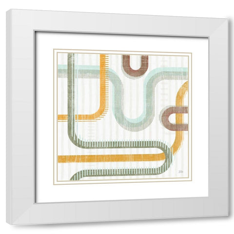 Subway Lines II White Modern Wood Framed Art Print with Double Matting by Averinos, Melissa