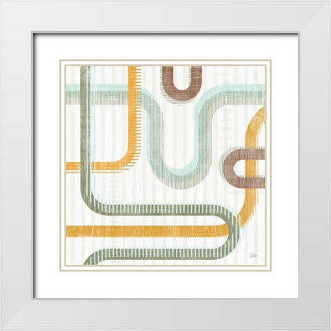 Subway Lines II White Modern Wood Framed Art Print with Double Matting by Averinos, Melissa