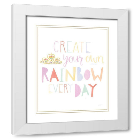 Lets Chase Rainbows III White Modern Wood Framed Art Print with Double Matting by Jackson, Jenaya