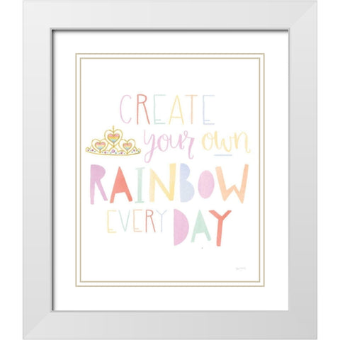 Lets Chase Rainbows III White Modern Wood Framed Art Print with Double Matting by Jackson, Jenaya