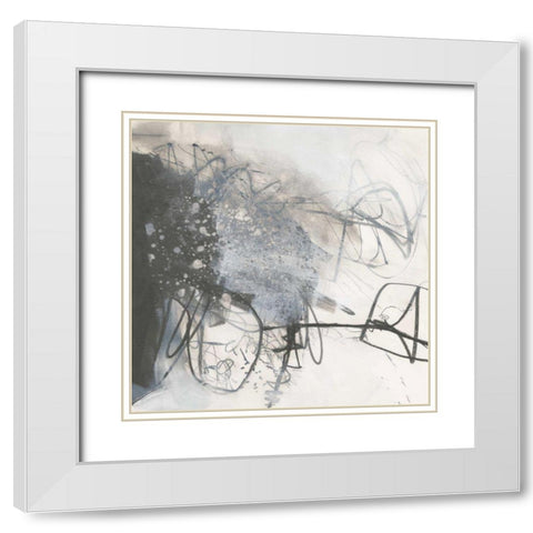 Whats Happening III Neutral White Modern Wood Framed Art Print with Double Matting by Davies, Jane