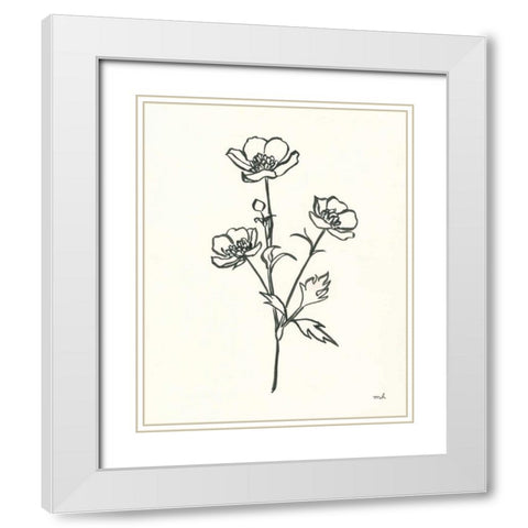 Buttercup White Modern Wood Framed Art Print with Double Matting by Hershey, Moira