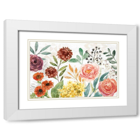 Flower Fest I White Modern Wood Framed Art Print with Double Matting by Urban, Mary