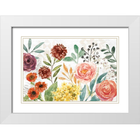 Flower Fest I White Modern Wood Framed Art Print with Double Matting by Urban, Mary