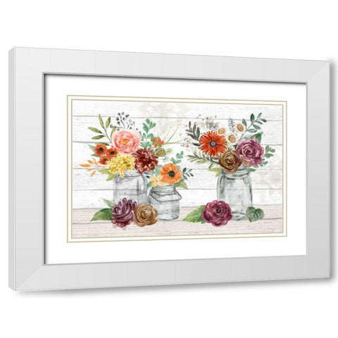 Flower Fest IV White Modern Wood Framed Art Print with Double Matting by Urban, Mary