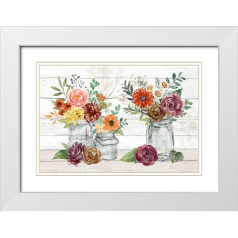 Flower Fest IV White Modern Wood Framed Art Print with Double Matting by Urban, Mary