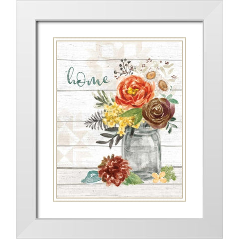 Flower Fest V White Modern Wood Framed Art Print with Double Matting by Urban, Mary