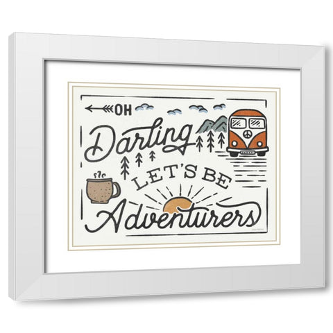 Adventurous I v2 White Modern Wood Framed Art Print with Double Matting by Marshall, Laura