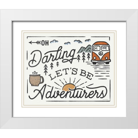 Adventurous I v2 White Modern Wood Framed Art Print with Double Matting by Marshall, Laura