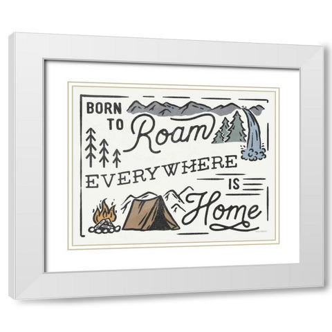 Adventurous II v2 White Modern Wood Framed Art Print with Double Matting by Marshall, Laura