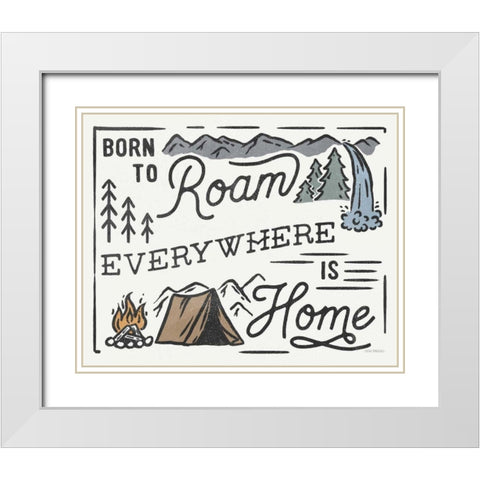 Adventurous II v2 White Modern Wood Framed Art Print with Double Matting by Marshall, Laura