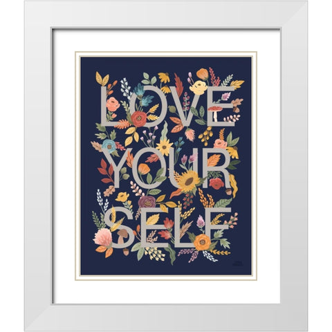 Harvest Garden IV Navy White Modern Wood Framed Art Print with Double Matting by Marshall, Laura