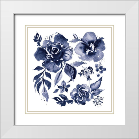 Delft Delight III DB No Words White Modern Wood Framed Art Print with Double Matting by Rice, Kristy