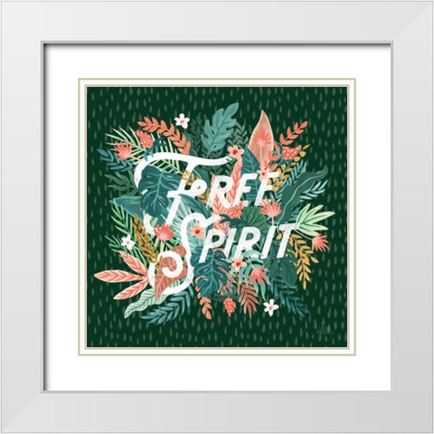 Jungle Hangout IV No Sloth Emerald Green White Modern Wood Framed Art Print with Double Matting by Marshall, Laura