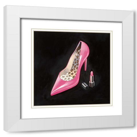 The Pink Shoe II Crop White Modern Wood Framed Art Print with Double Matting by Fabiano, Marco