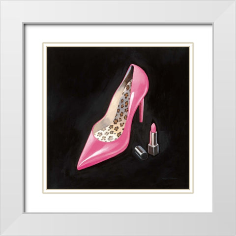 The Pink Shoe II Crop White Modern Wood Framed Art Print with Double Matting by Fabiano, Marco