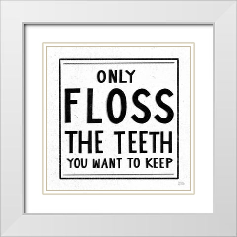Only Floss White Modern Wood Framed Art Print with Double Matting by Averinos, Melissa