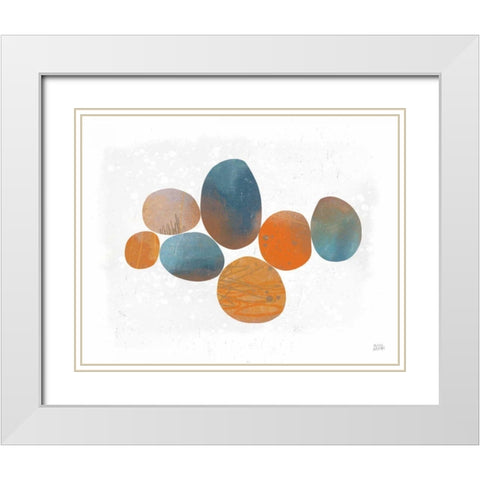 Collage Stones White Modern Wood Framed Art Print with Double Matting by Averinos, Melissa
