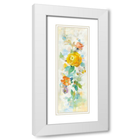 Blooming Splendor III White Modern Wood Framed Art Print with Double Matting by Nai, Danhui