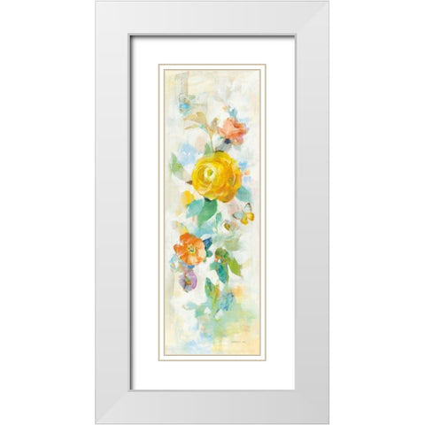 Blooming Splendor III White Modern Wood Framed Art Print with Double Matting by Nai, Danhui