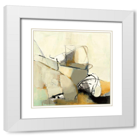 Study No. 127 White Modern Wood Framed Art Print with Double Matting by Anderson, CJ