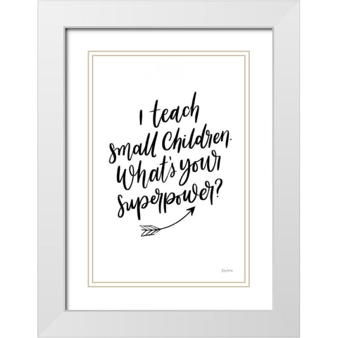 Teachers I White Modern Wood Framed Art Print with Double Matting by Thorns, Becky