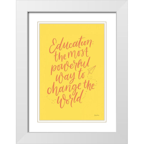 Teachers II Yellow White Modern Wood Framed Art Print with Double Matting by Thorns, Becky
