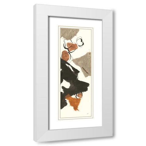 Copper Linked II White Modern Wood Framed Art Print with Double Matting by Paschke, Chris
