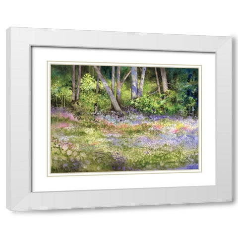Springtime Woods White Modern Wood Framed Art Print with Double Matting by McKenna, Kathleen Parr