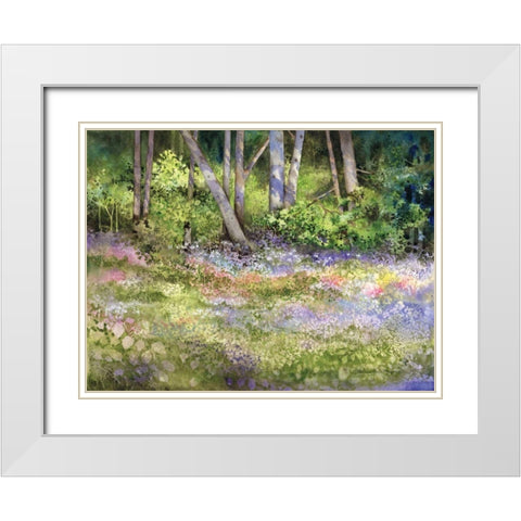 Springtime Woods White Modern Wood Framed Art Print with Double Matting by McKenna, Kathleen Parr