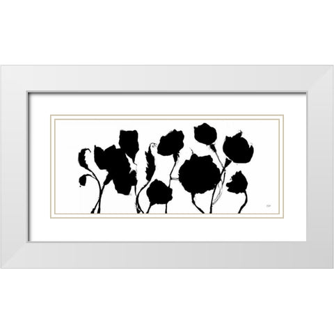 16 Again v2 BW White Modern Wood Framed Art Print with Double Matting by Day, Kellie