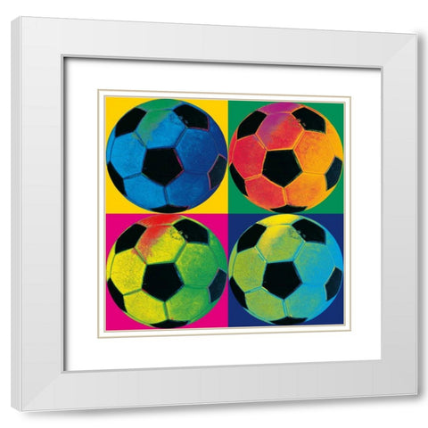 Ball Four Soccer Crop White Modern Wood Framed Art Print with Double Matting by Wild Apple Portfolio